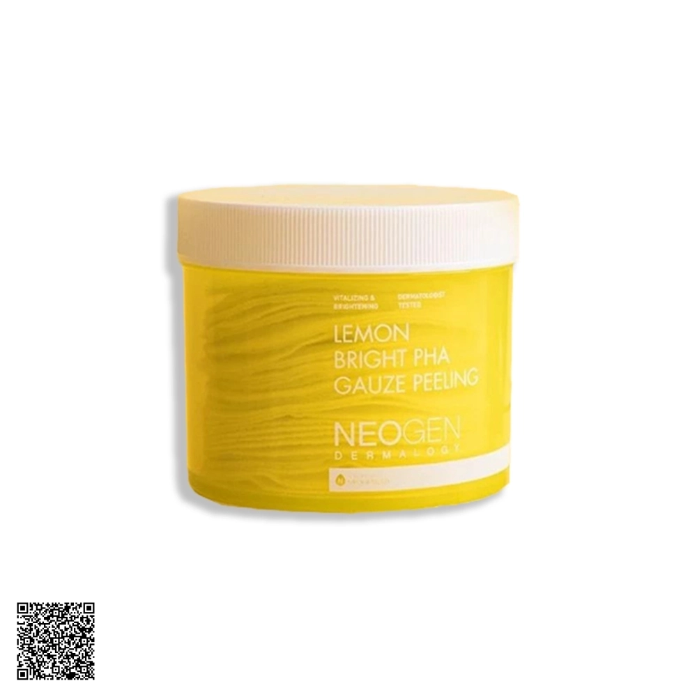 Toner Pad Neogen Dermalogy Lemon Bright PHA Gauze Peeling Tẩy Da Chết Chanh Dưỡng Trắng 30 miếng từ Hàn Quốc