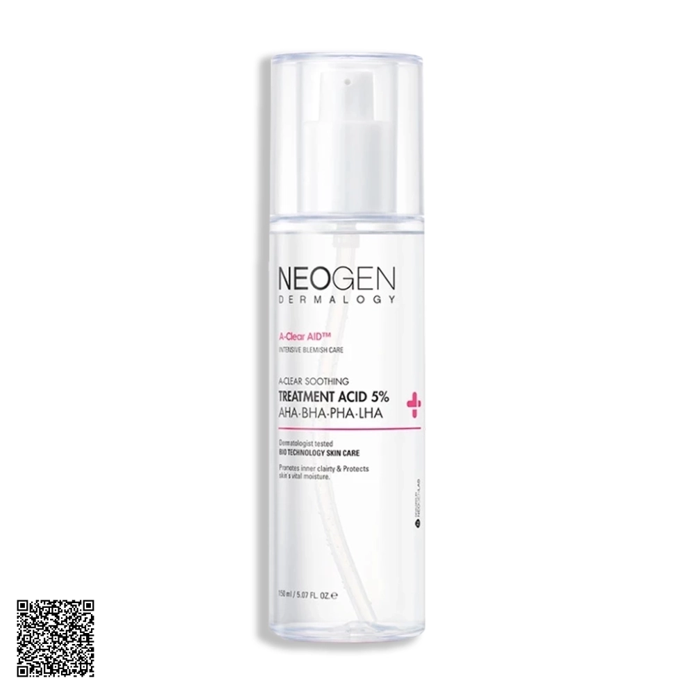 Toner Neogen Dermalogy Treatment Acid Toner Tẩy Tế Bào Chết 5% PHA - AHA - LHA - BHA Dưỡng Sáng Ngừa Mụn 150ml từ Hàn Quốc