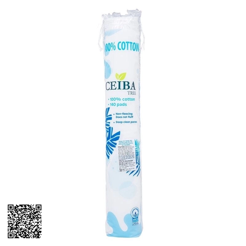 Bông Tẩy Trang Ceiba Tree 100% Cotton 140 Miếng Từ Pháp