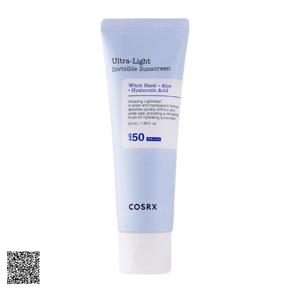 Kem Chống Nắng COSRX Ultra Light Invisible Sunscreen SPF50 PA++++ Kem Chống Nắng Mỏng Nhẹ 50ml Từ Hàn Quốc