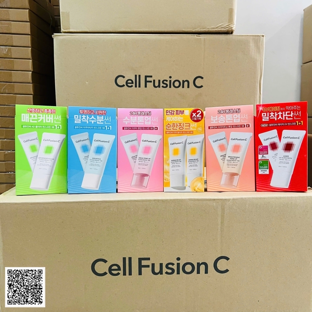Kem Chống Nắng Cell Fusion C Lazer/Advanced Clear/Brightening/Aqua Tone Up/Aquatica/Derma Relief Suncream 100 SPF 50+ 35ml Từ Hàn Quốc
