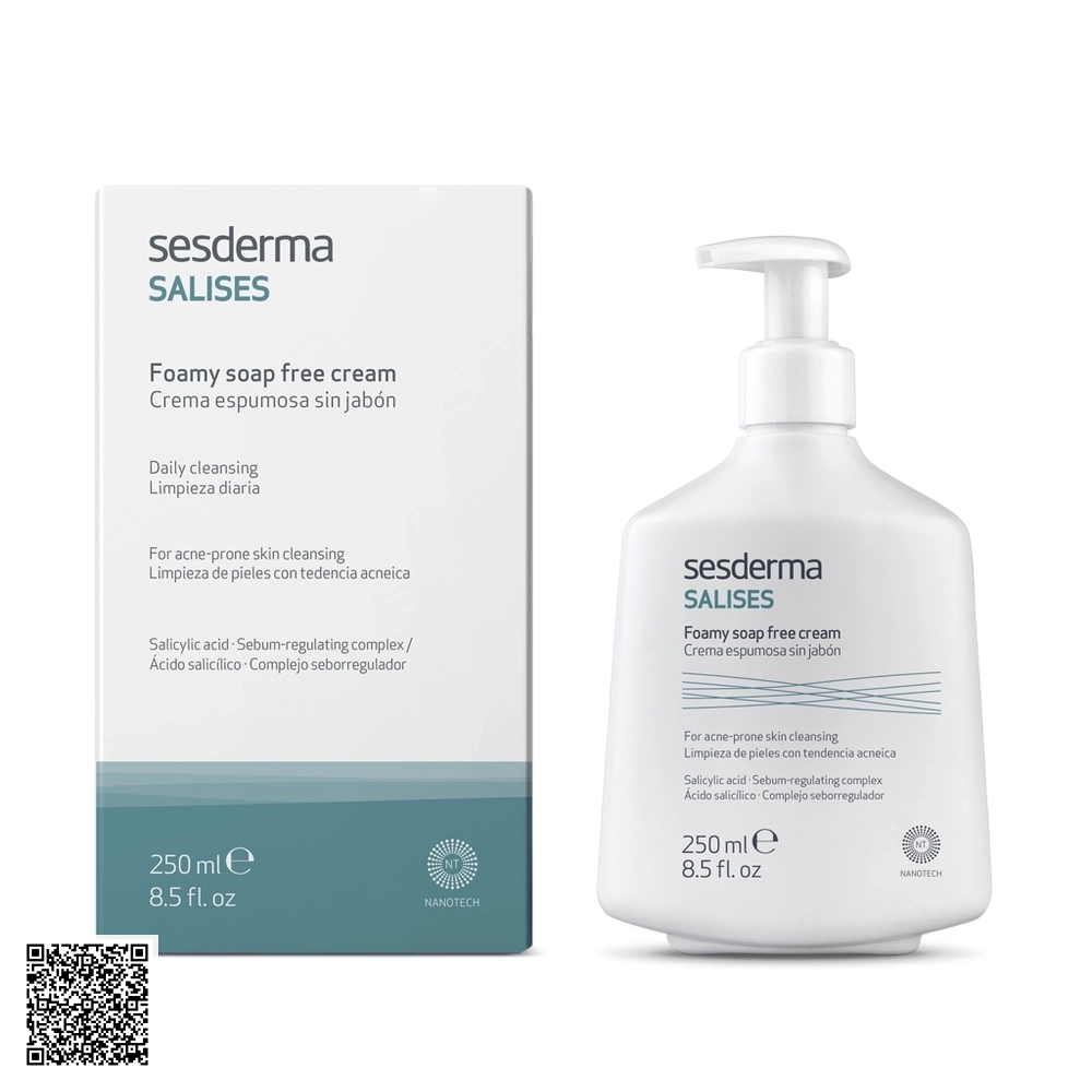 Sữa Rửa Mặt Sesderma Salises Foamy Soap Free Cream Dịu Nhẹ Cho Da Dầu Mụn Salises 250ml Từ Tây Ban Nha