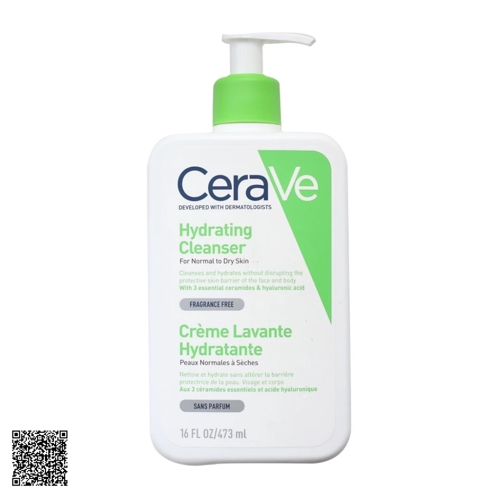 Sữa Rửa Mặt CeraVe Hydrating Cleanser Giúp Làm Sạch Sâu Dành Cho Da Thường Và Da Khô 473ml Từ Hoa Kỳ