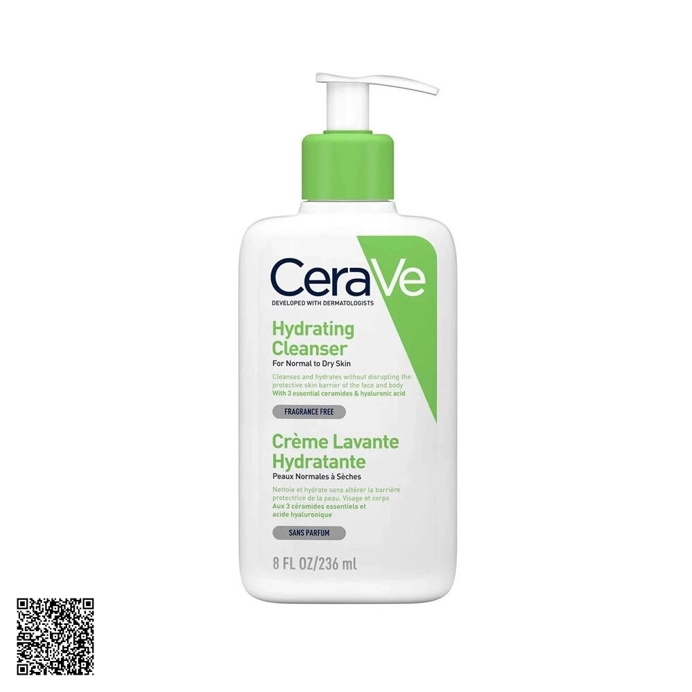 Sữa Rửa Mặt CeraVe Hydrating Cleanser Giúp Làm Sạch Sâu Dành Cho Da Thường Và Da Khô 236ml Từ Hoa Kỳ