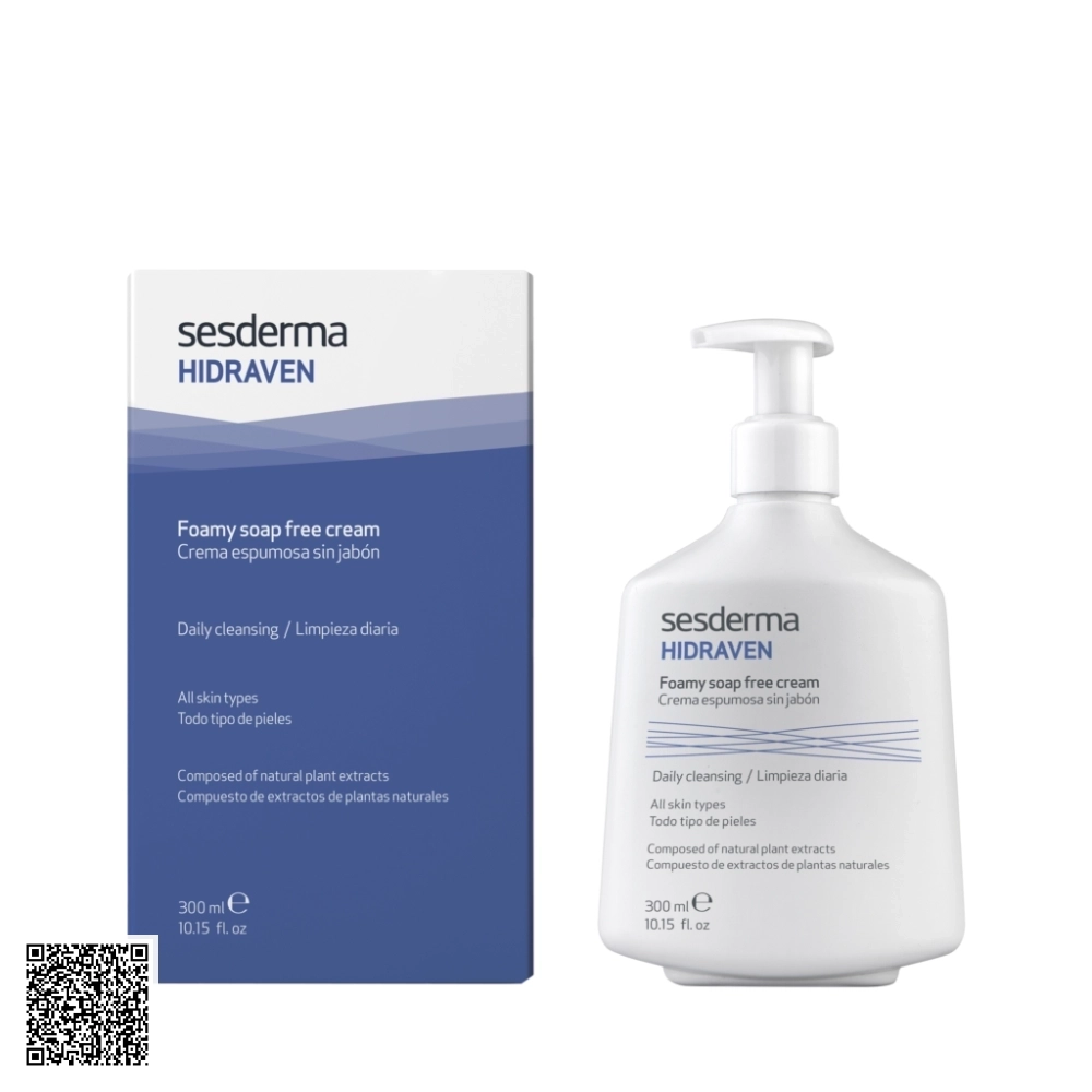 Sữa Rửa Mặt Sesderma Hidraven Foamy Soap Free Cream Dưỡng Ẩm Không Chứa Xà Phòng Hidraven Từ Tây Ban Nha 300ml