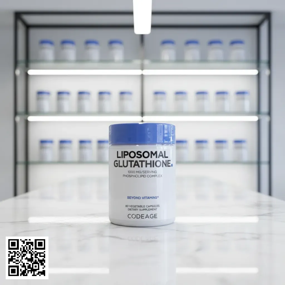 Viên Uống Trắng Da CodeAge Liposomal Glutathione 1000mg/Serving Phospholipid Complex Từ Hoa Kỳ 60 Viên