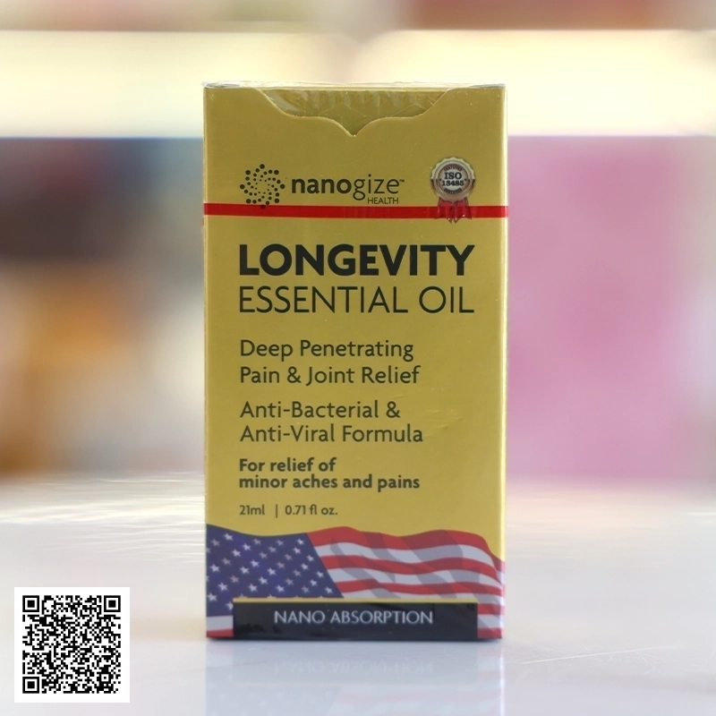 Dầu Gió Vàng Nanogize Longevity Essential Oil của Mỹ 21ml