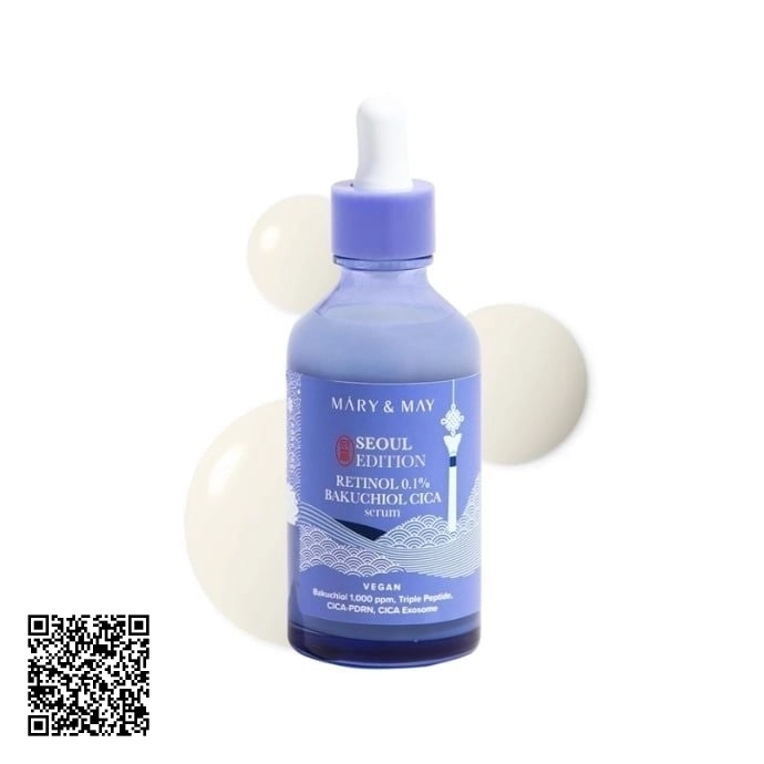 Tinh Chất Trẻ Hóa Da Mary&May Retinol 0.1% Bakuchiol Cica Serum 80ml