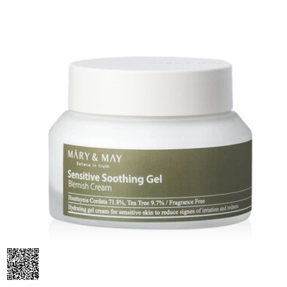 Kem Dưỡng Dịu Da, Cải Thiện Dầu Thừa Mary&May Sensitive Soothing Gel Cream 70g Hàn Quốc