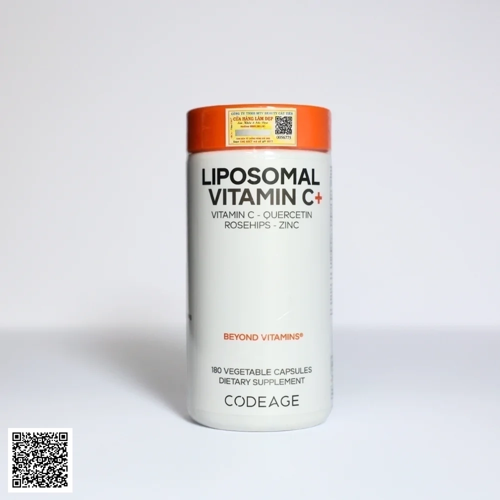 Codeage Liposomal Vitamin C+Viên Uống Vitamin C Trắng Da Tăng Sức Đề Kháng 500mg * 180 Viên Hộp Mỹ