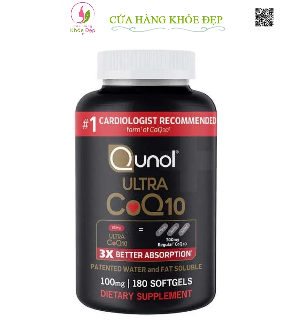 Viên uống hỗ trợ tim mạch Qunol Ultra CoQ10 100mg 180viên của Mỹ 1
