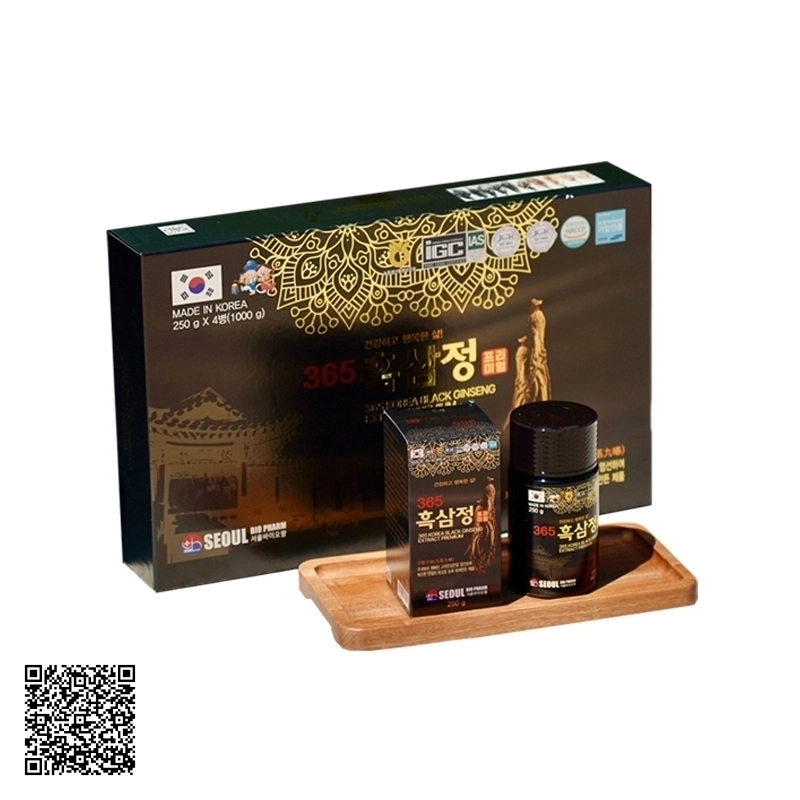 Cao Hắc Sâm Seoul Bio Pharm 365 Korea Black Ginseng Extract Premium (4 Lọ x 250g)