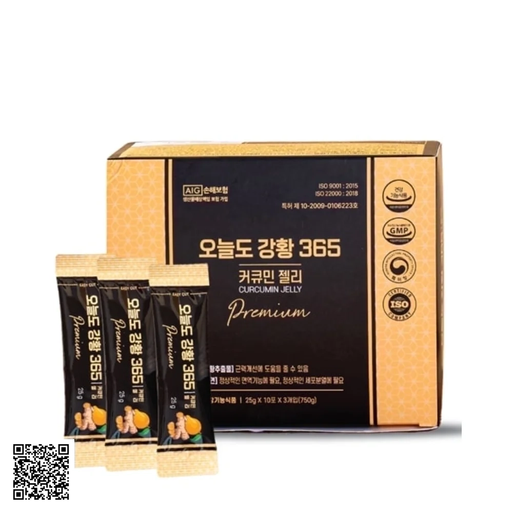 Thạch Nghệ Nano Today Turmeric 365 Premium Hỗ Trợ Đẹp Da, Dạ Dày & Tăng Đề Kháng Hàn Quốc 30 Thanh