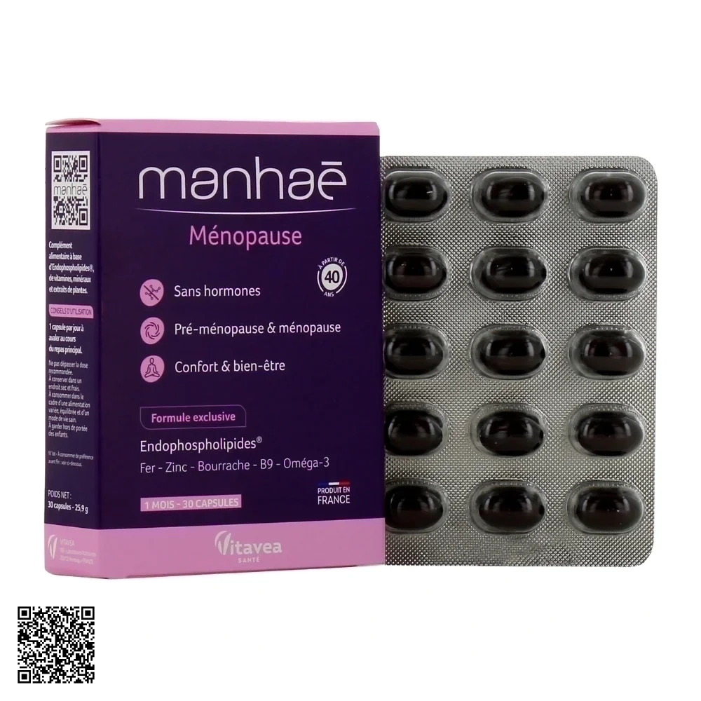 Manhaé Ménopause Viên Uống Bổ Sung Nội Tiết Tố Nữ Từ Pháp Hộp 30 Viên