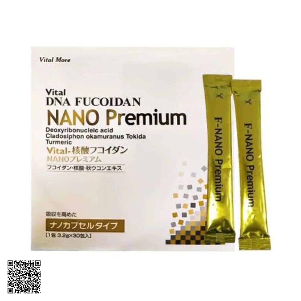 Bột Uống Vital D.N.A Fucoidan Nano Premium Nhật Bản Hộp 30 Gói