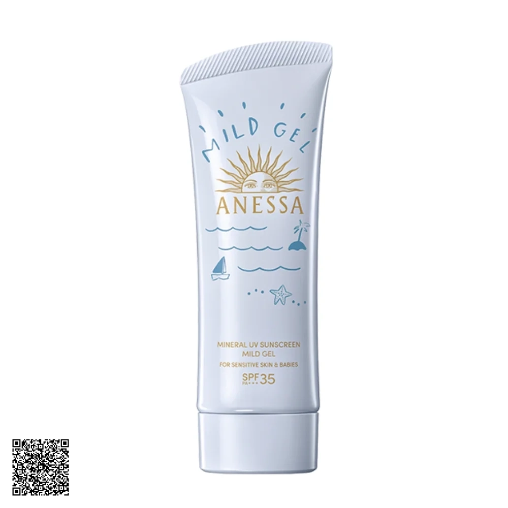 Gel Chống Nắng Anessa Mineral UV Sunscreen Mild Gel SPF35 PA+++ Dịu Nhẹ Cho Da Nhạy Cảm Và Trẻ Em Nhật Bản 90g