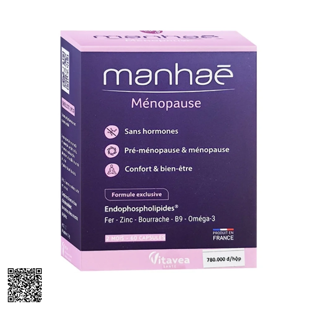 Manhaé Ménopause Viên Uống Bổ Sung Nội Tiết Tố Nữ Từ Pháp Hộp 60 Viên