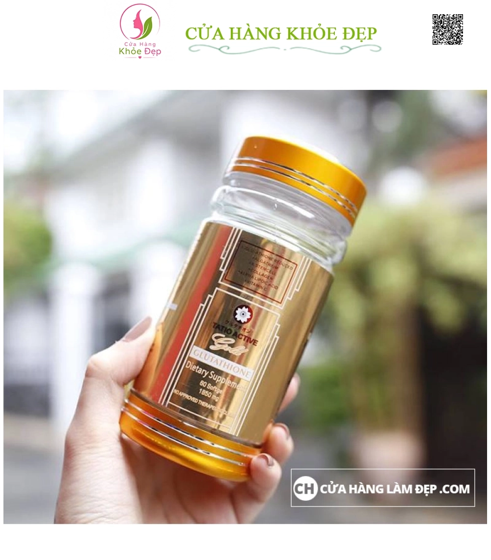 Viên Uống Trắng Da Tatio Active Gold Glutathione 1850mg