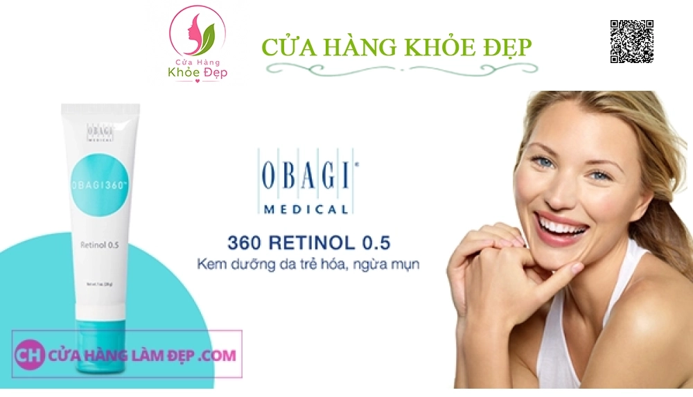 Kem dưỡng da trẻ hóa, ngừa mụn,cân bằng sắc tố da Obagi 360 Retinol 0.5%