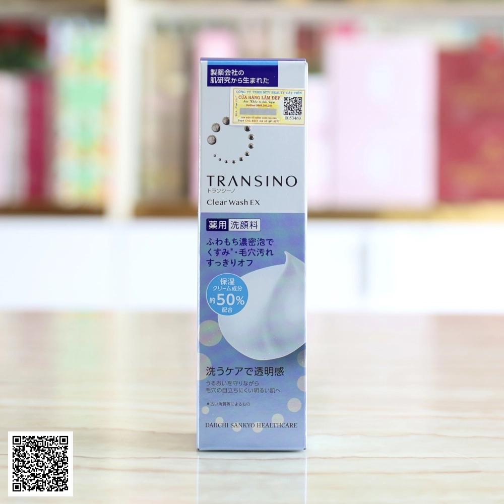 Transino Clear Wash EX Sữa Rửa Mặt Trắng Da Sạch Sâu Dầu Nhờn Nhật Bản 100g/hộp