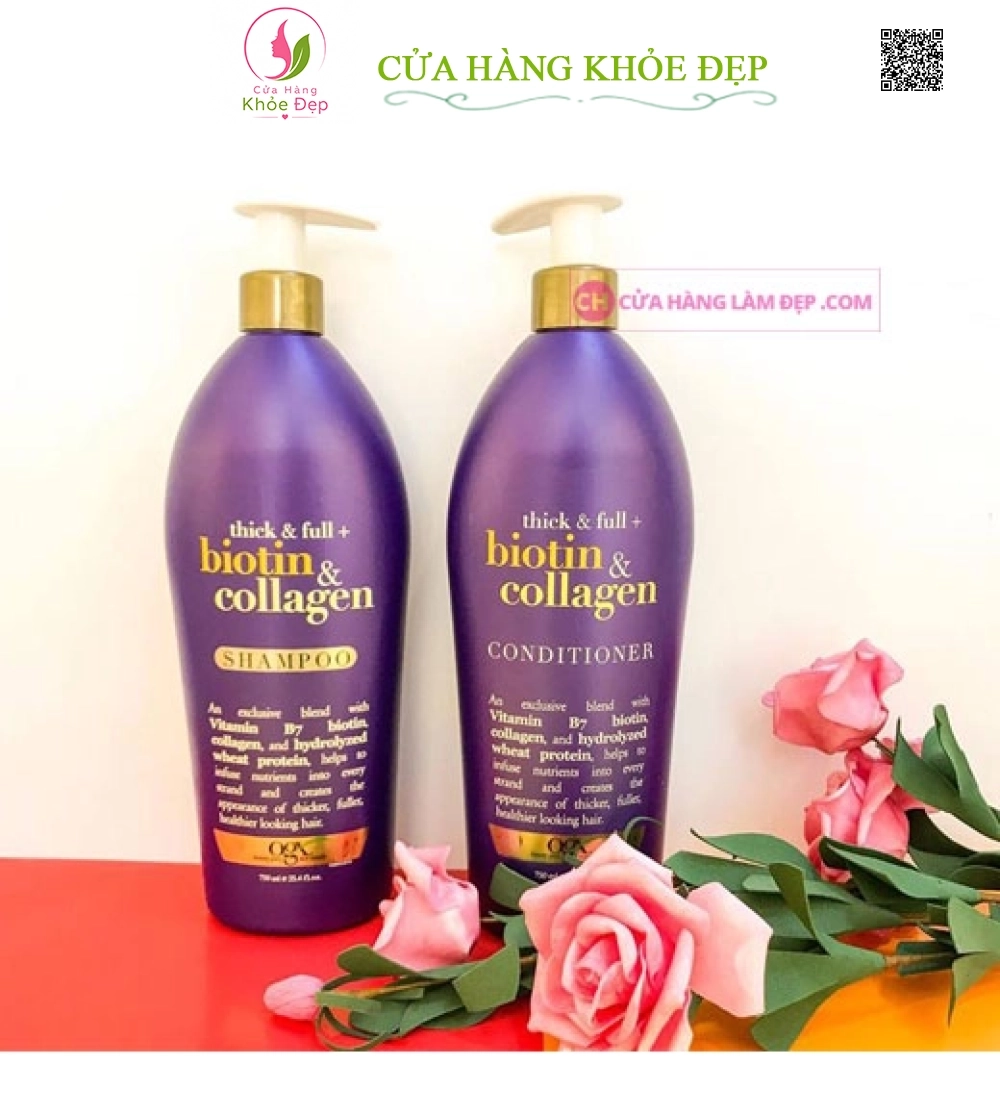 Dầu Gội Xã Làm Dày Tóc Biotin & Collagen -Shampoo Biotin & Collagen