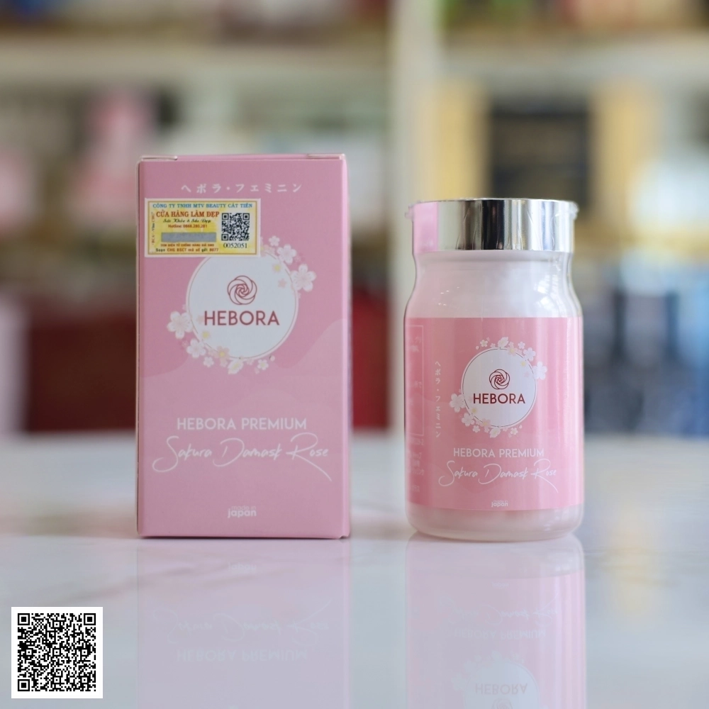 Viên Uống Hebora Premium Sakura Damask Rose Japan Thơm Cơ Thể Từ Nhật Bản Hộp 60 Viên