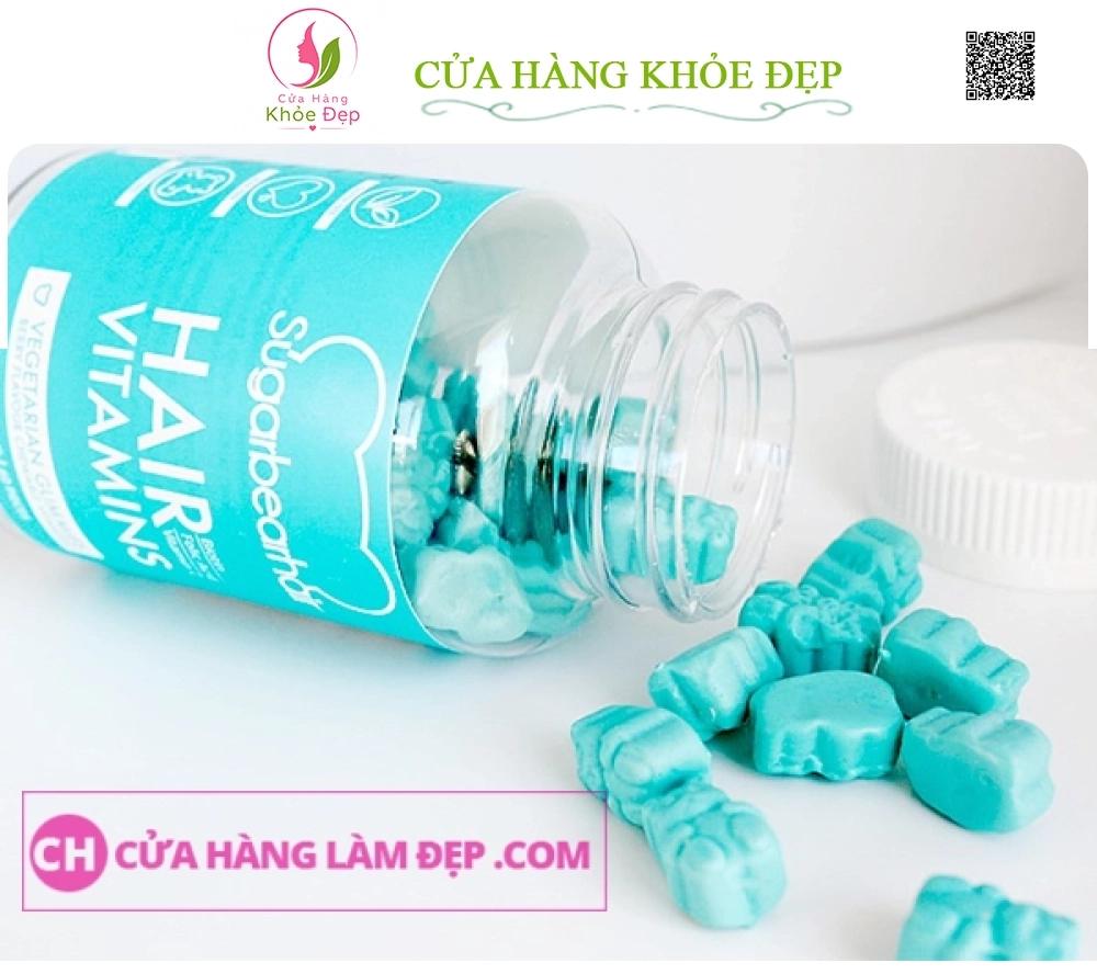 Kẹo Dẻo Bổ Sung Vitamin Kích Thích Mọc Tóc Hair Vitamins Sugarbearhair